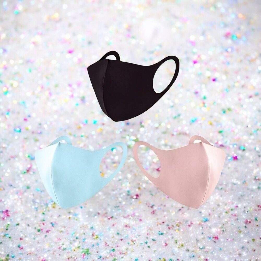 8 OTHER REASONS Face Mask Trio in Pink, Black, and Blue New In Package RV$21.95
